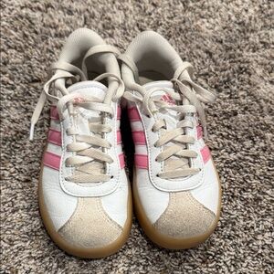 Adidas White and Pink Trainers with Tan Soles